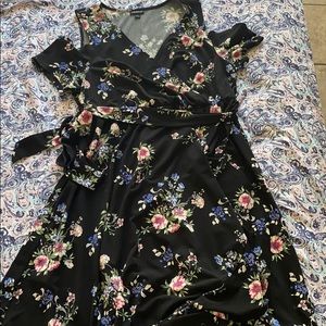 Cold Shoulder Wrap Dress